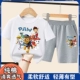 (Хлопок) Wangwang Team White Short T+Grey Shorts