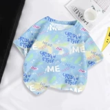 Летняя одежда, детская футболка с коротким рукавом для мальчиков, популярно в интернете, круглый воротник