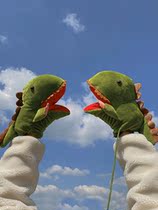 Japanese GP Small Dinosaur Gloves Female Winter Student Cartoon Hang Neck Cute to blame Han version for warmth and plush