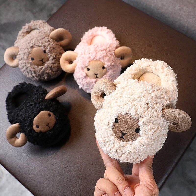 Japan GP children's cotton slippers women's autumn and winter boys and girls children's non-slip fur slippers men's indoor home shoes