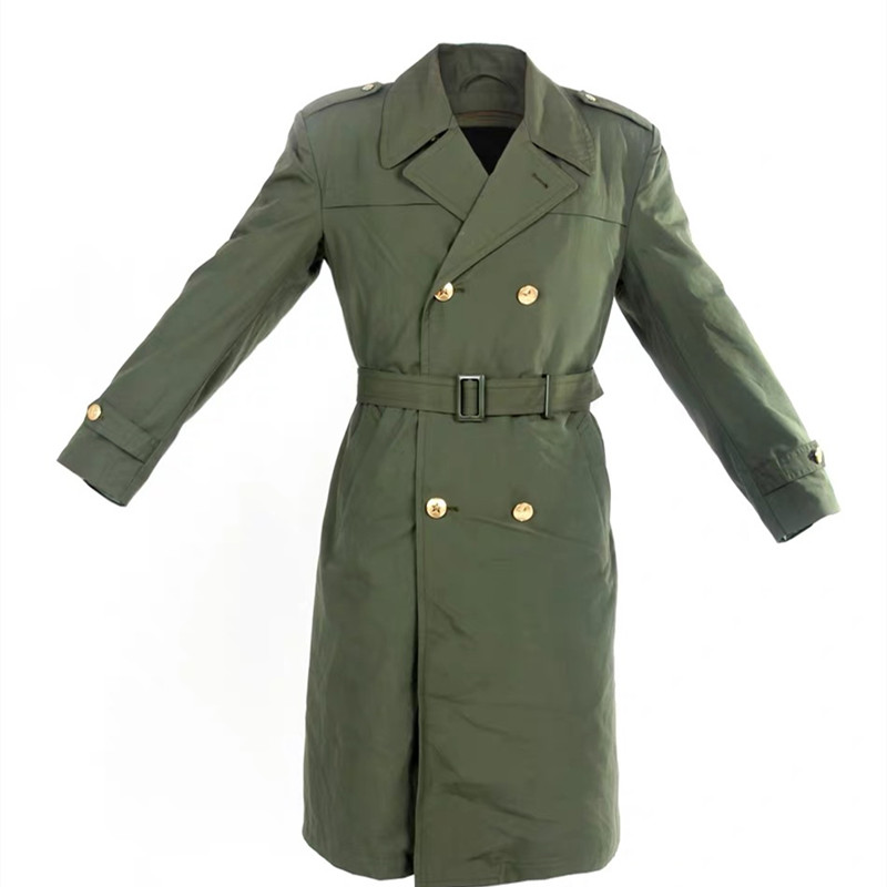 Thick old goods long cotton trench coat army green coat plus velvet liner warm cotton coat winter removable cold cotton coat
