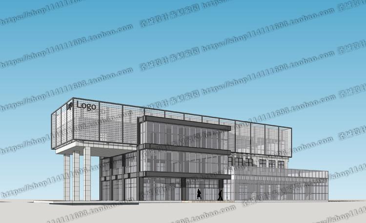 su模型草图大师20个多层工厂办公楼小型公建sketchup-6