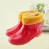 Giày ống ngắn mưa nữ mùa đông cộng với nhung ấm mưa giày nam rửa xe bảo hiểm lao động nhà bếp giặt giày không thấm nước cộng với vỏ bông ủng đi mưa cao cấp Rainshoes