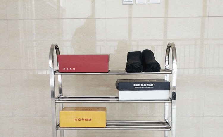 Thép không gỉ giá giày nhiều lớp đặc biệt gia cố dày kinh tế lắp ráp đơn giản ký túc xá phòng khách bụi lưu trữ giá giày - Kệ kệ decor