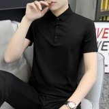 Шелковая футболка polo, тонкая рубашка