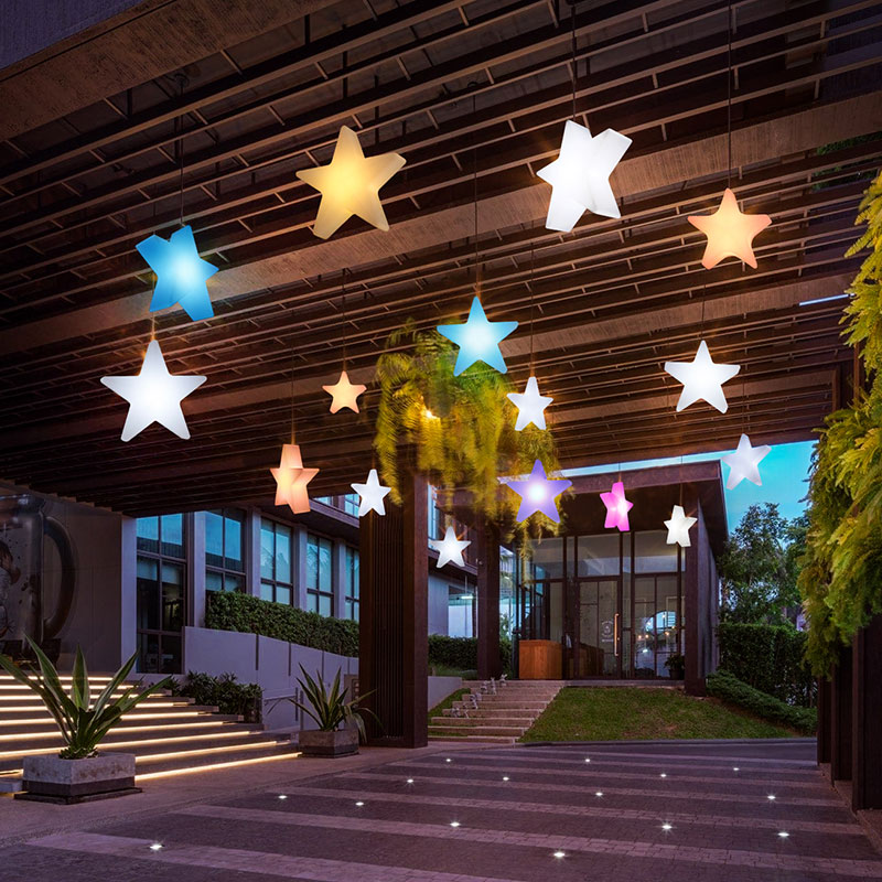 Led Glow Pentagram Stage Decoration Mesh Red Party Christmas Stars Small Chandelier Outdoor Beauty Chen Creative Chandelier