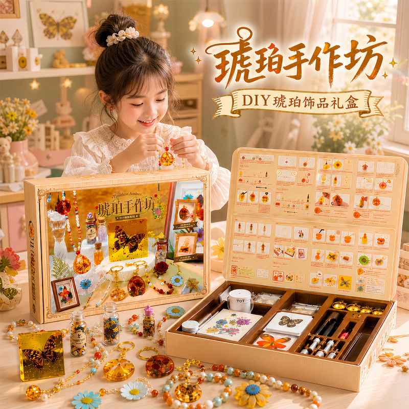 Amber Insect Specimen Handmade Workshop DIY Material Package Resin Mold Set for Kidsren to Make Handmade Necklace Toys 5 Amber Insect Specimen Handmade Workshop DIY Material Package Resin Mold Set for Kidsren to Make Handmade Necklace Toys 5