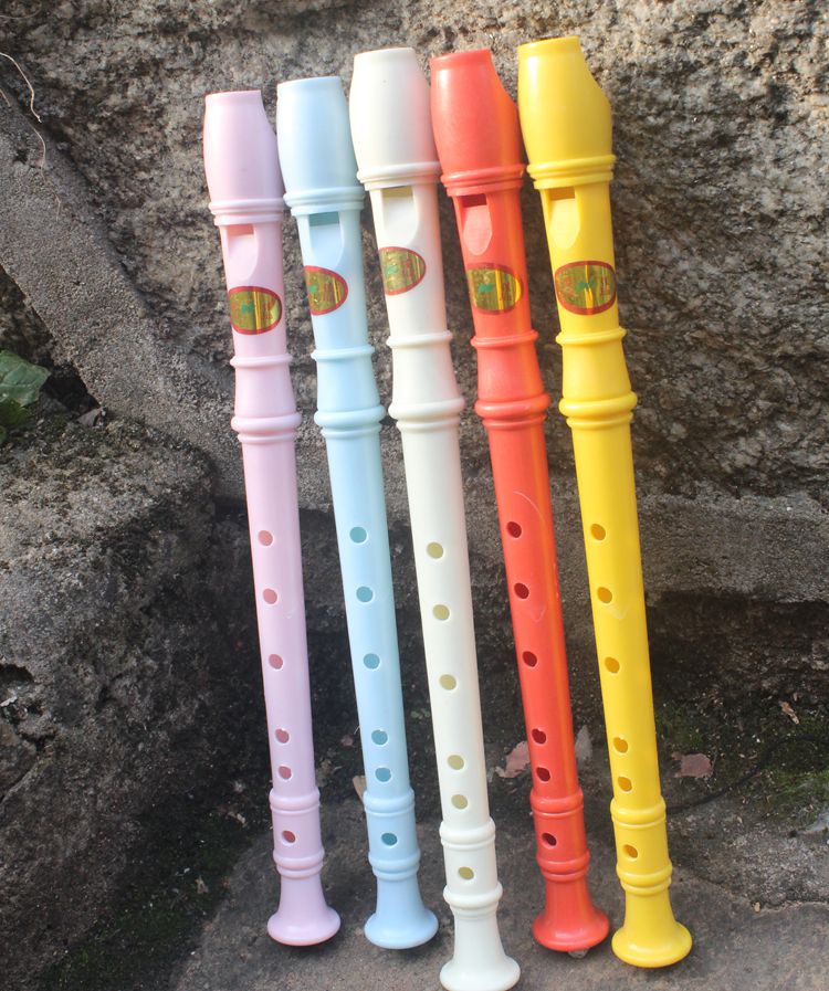Hot Pins Plastic Flute Vertical Blow Flute Children Toy Plastic Flute Colored Xiao Straight Flute Sound Instrument 8 Holes 6 Holes Straight Flute