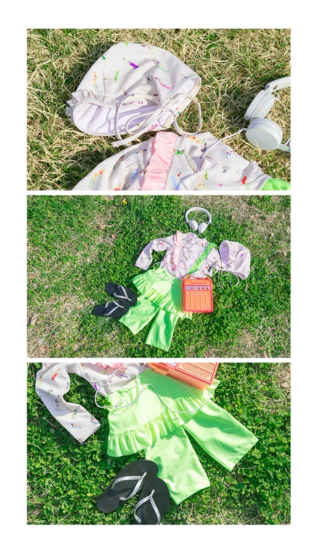 Bộ đồ bơi trẻ em tình yêu lý tưởng dành cho bé gái Bộ đồ bơi cho bé ba mảnh chống nắng dài tay 2018 hè / JQUSW02 đồ bơi một mảnh cho bé