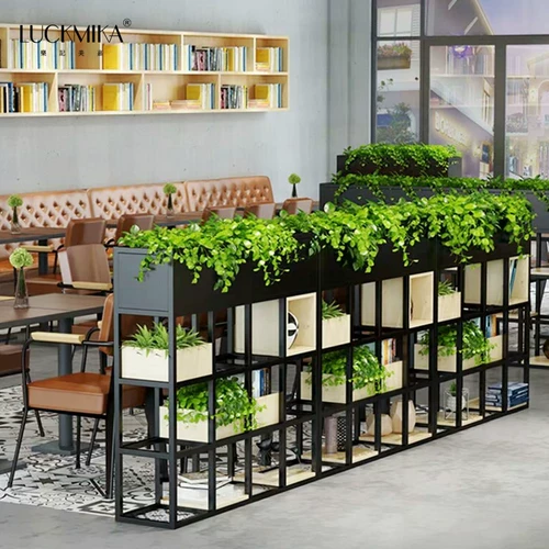 Северный цветочный домик набор в ins in green luo coffee bar Офис Железный мультфильм Teagtering Torch Цветочный танк балкон балкон цветочный полка