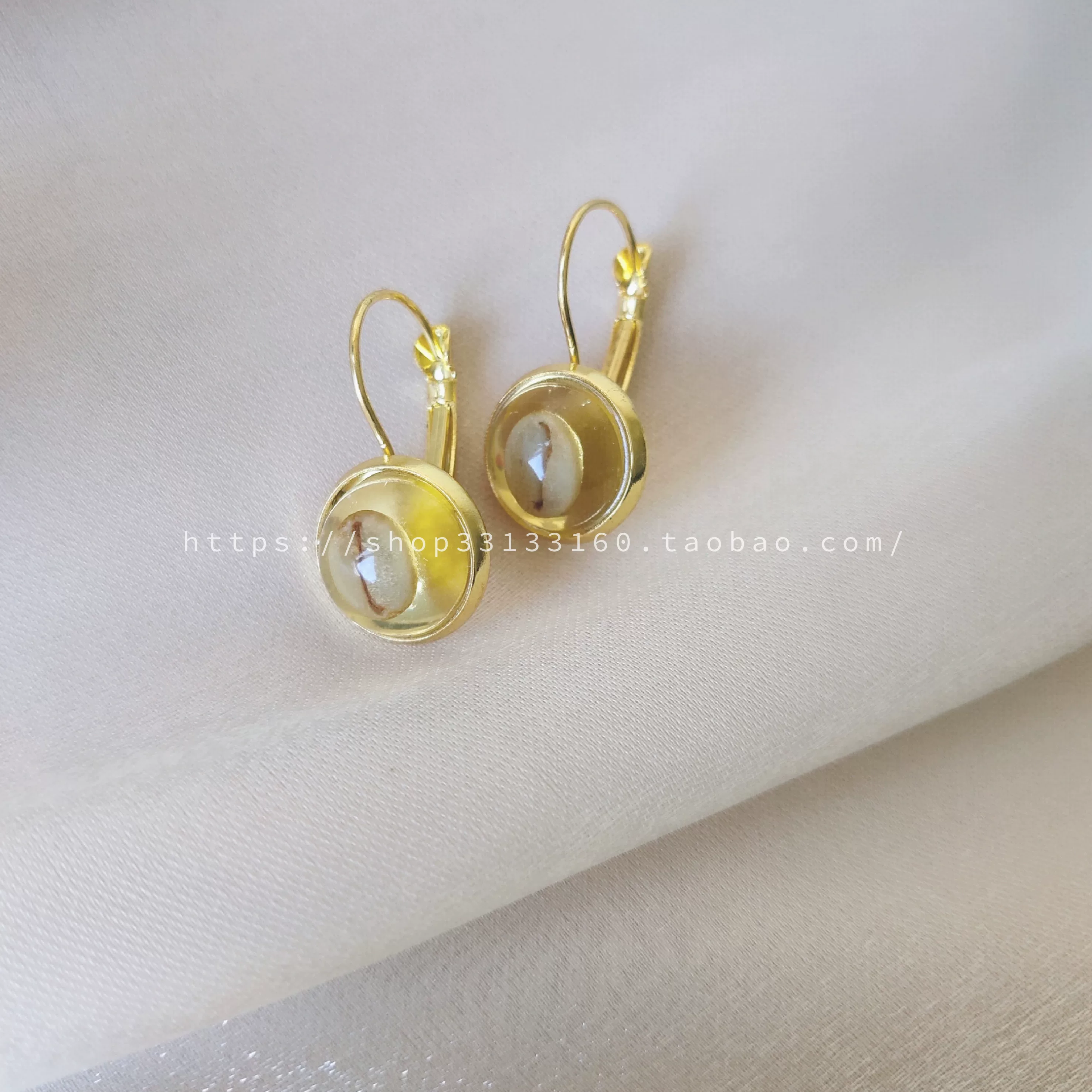 [Кофейные бобы французское ушное крючок] Оригинальные handmade нишевые украшения кофе-алхимик