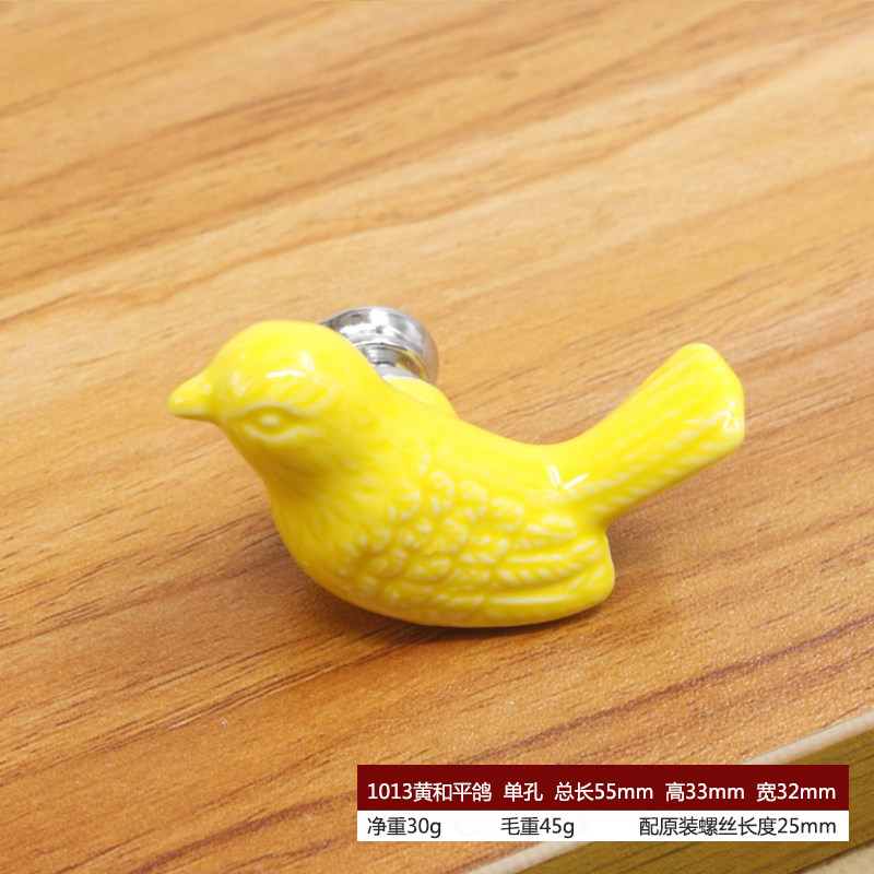 Keramische Vredesduif Lade Knoppen 3D Cartoon Vogel Cabinet Kast Handvatten Neuheit Creative Mode Furniture Hardware – Detail 7