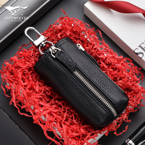 Seven Wolves Key Bag Carpack Two-in-one Men Multifunction Bull Leather Single Double large capacity Zip Car Lock Spoon Bag