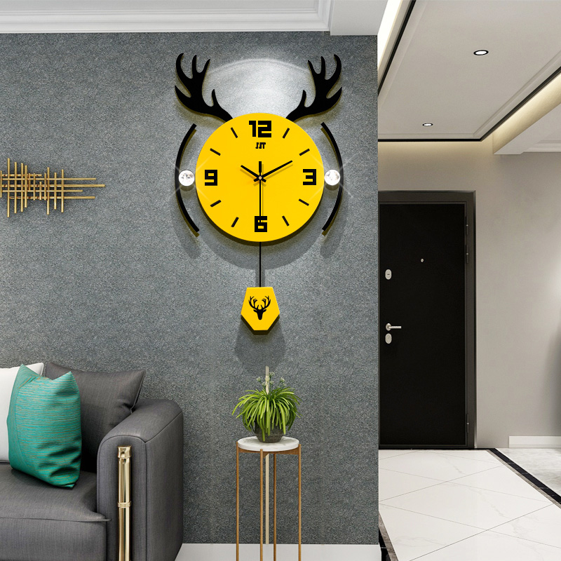 Nordic Deer Head Watches and clocks Living room Home Fashion personality creative Modern minimalist Decorative Art Clock Hanging Wall