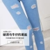 Quần ngoài rách quần jeans nữ 9 điểm chân nhỏ Phiên bản Hàn Quốc của quần legging bó sát hoang dã xuân hè thu đông 2019 mới - Khởi động cắt