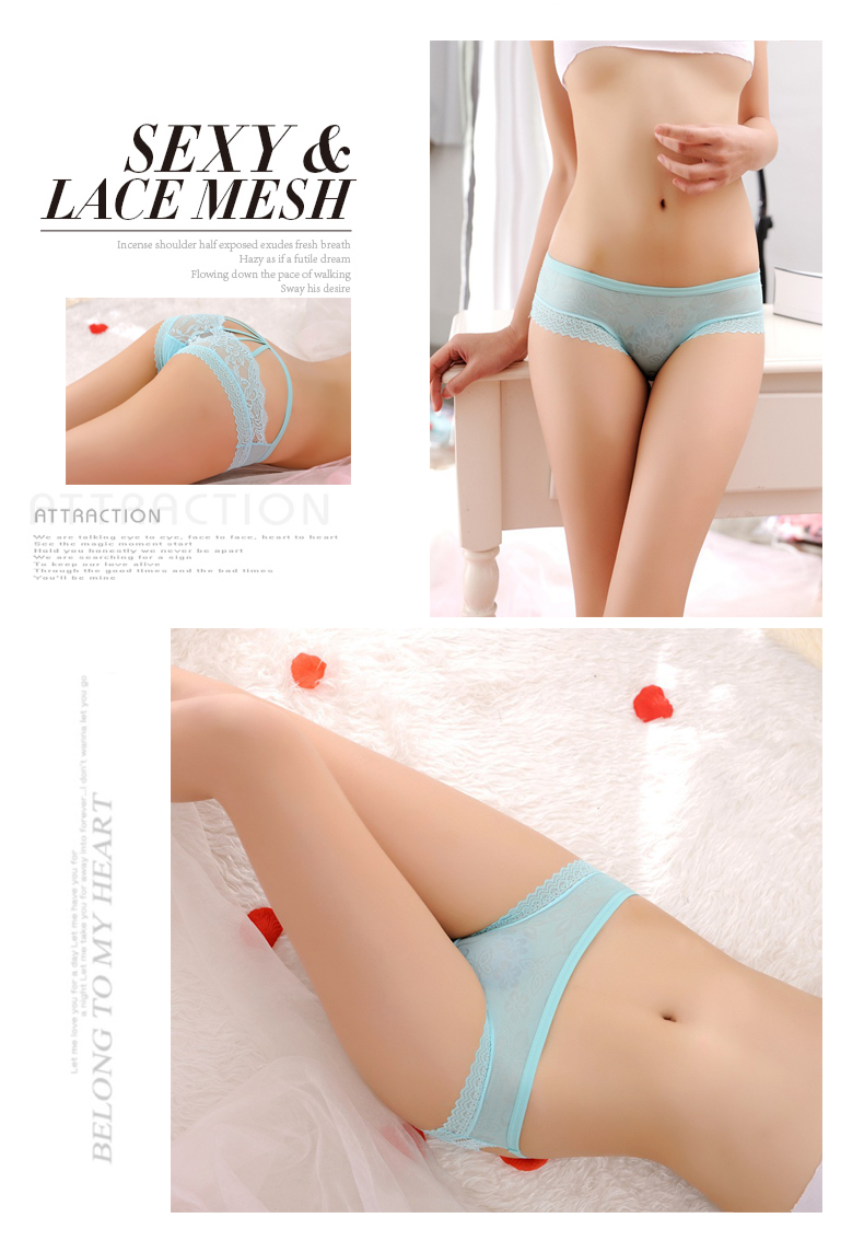 Quần lót ren nữ rỗng trong suốt đồ lót gợi cảm của phụ nữ cám dỗ eo thấp thong T quần nóng đầy đủ quan xi