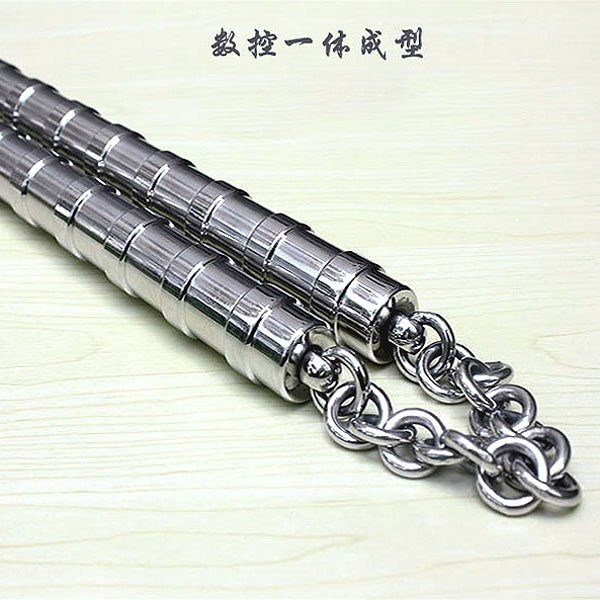 Solid 304 stainless steel nunchaku Bruce Lee actual combat two-section stick self-defense to increase the skill anti-skid nunchaku