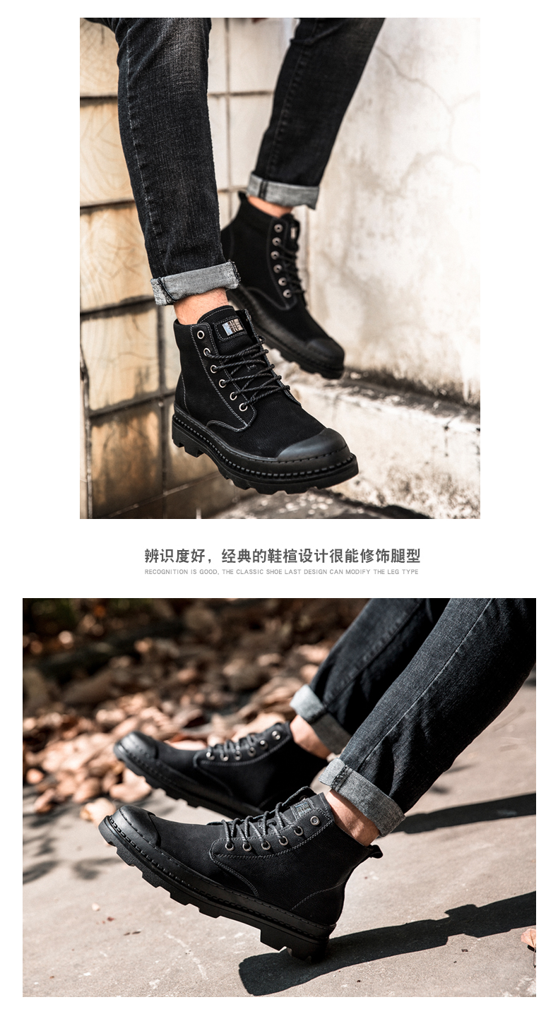 Martin khởi động giày cao cổ nam xu hướng gió retro của Anh trong trạng thái của giày da nam công cụ khởi động giày sa mạc giày boot nam cổ thấp