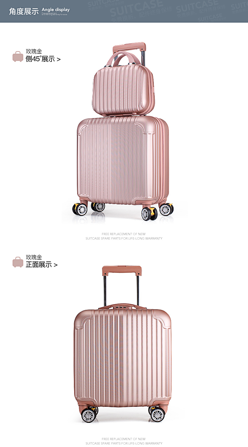 Hộp hành lý mẹ hộp mini xe đẩy trường hợp bánh xe phổ thông 18 inch khoảng cách ngắn vali nhỏ nam và nữ lên xe kéo khung xe - Va li vali samsonite