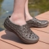 Giày lỗ mùa hè cho nam dép lười phiên bản Hàn Quốc của xu hướng set giày đế bằng giày da nam Sandal