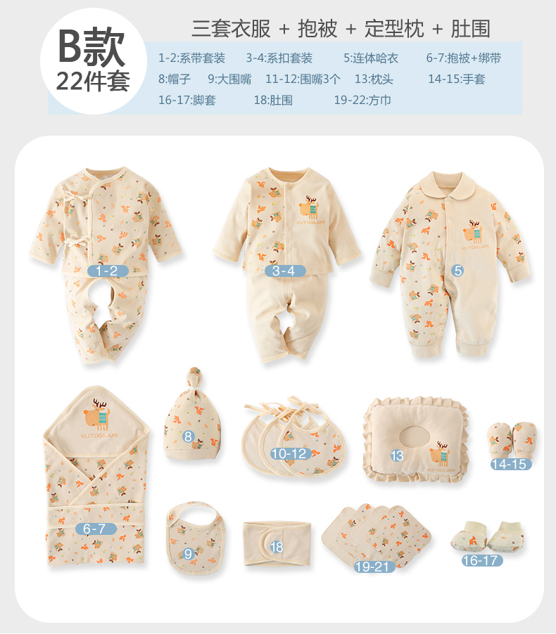 Quần áo trẻ em cotton mùa hè món quà sơ sinh đặt 0-3 tháng mùa xuân và mùa thu đầu tiên trăng tròn nữ bé nguồn cung cấp