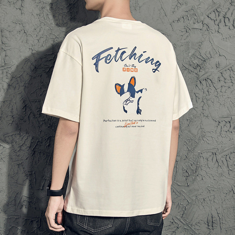 Chu Song Day Ensemble Print T-shirt Male Short Sleeve Loose Summer Tide Card Hip-hop Boy Clothes Trend Half Sleeve