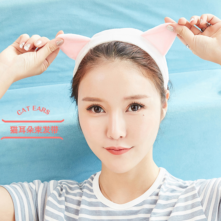 Wash Hair with Korean adult Jane about cute teenage girl's face wash with a bunch of hair with makeup hair strap head hoop hair towel