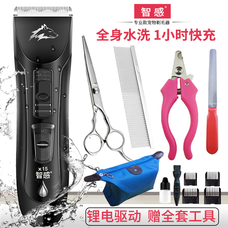 Pet shaver electric clipper dog hair tool dog foot trimmer full set of beauty electric scissors teddy