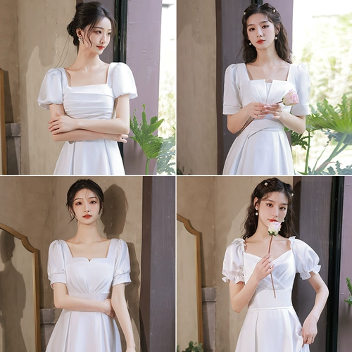 Белое летнее платье подружки невесты