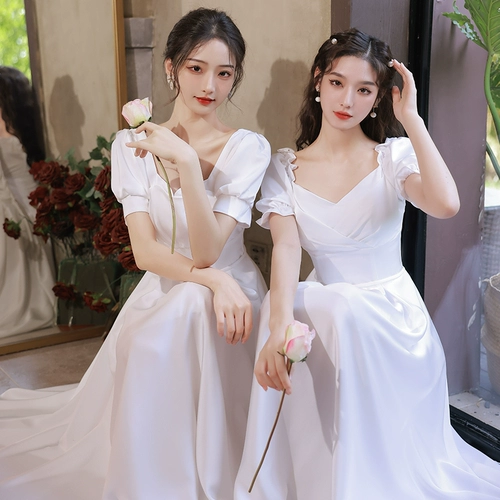 Белое летнее платье подружки невесты