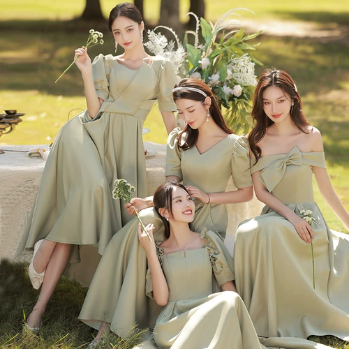 Платье подружки невесты, зеленое зимнее длинное вечернее платье, юбка, по фигуре