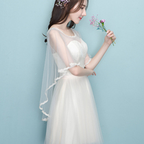 Bridesmaid dress short 2021 new summer bridesmaid dress Korean style small dress Bridesmaid group sister dress dress female