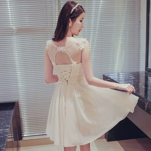 Короткое летнее платье подружки невесты, для подружки невесты, цвета шампанского