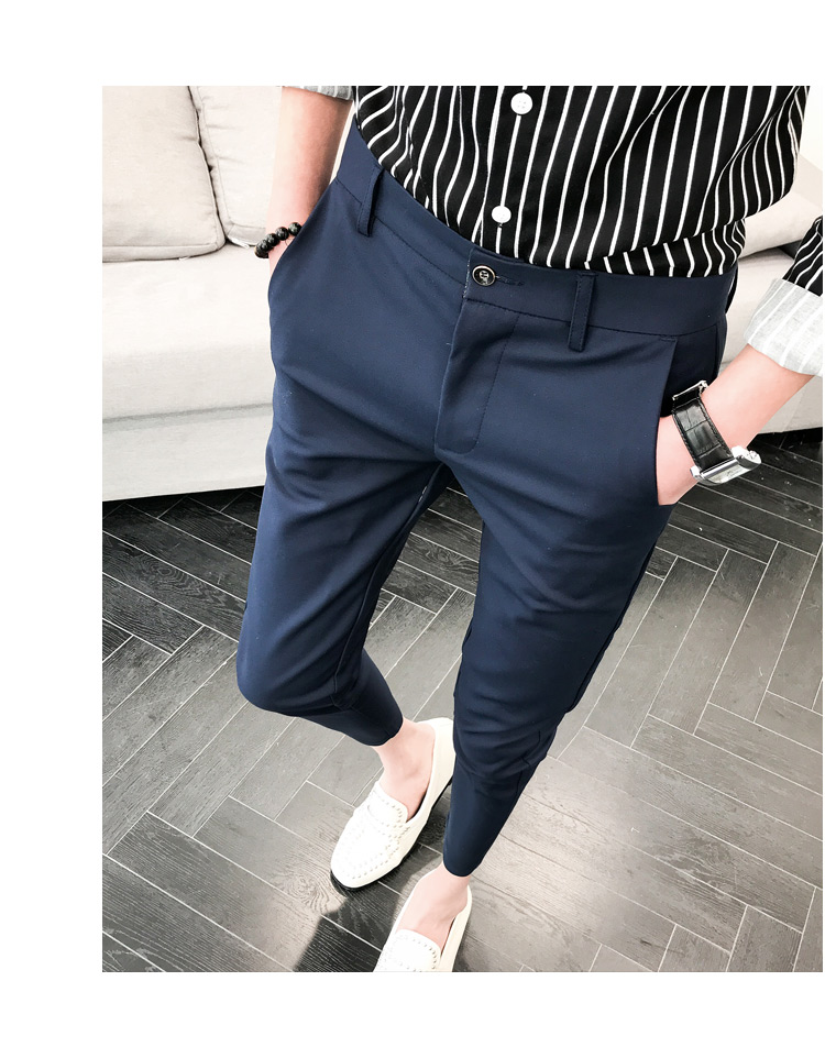 Áo phao mùa hè mới nam chất rắn màu chín quần âu phiên bản Hàn Quốc của xu hướng quần thun co giãn chân quần nam quần jogger nam