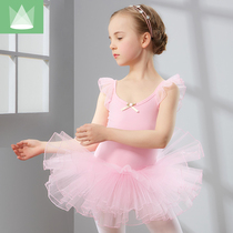 Dance clothes childrens female practice clothes summer girls dance clothes baby short sleeve test ballet dress performance clothes