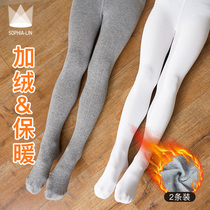 Childrens dance socks autumn and winter socks practice special wear one-piece socks cotton dance socks thickened