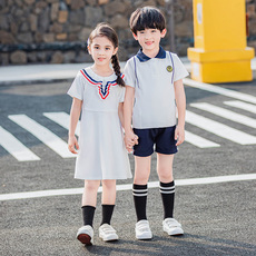 детская форма 幼儿园园服夏装儿童毕业班服短袖合唱服韩版学院风小学生校服套装