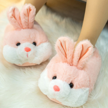 Cute Cotton Slippers Women Winter Home Room Interior Anti Slip Fur Shoes Suede Cartoon Bag Heel Slippers Women Winter Wear