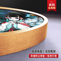 Cross embroidered photo frame round aluminium alloy belongs to frame mounting frame with machine glass back plate diamond painting by itself