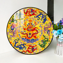 New Chinese cross embroidered 2021 new line embroidered living room bedroom Xuanguan embroidery Kowloon pictured round small pieces hand embroidered