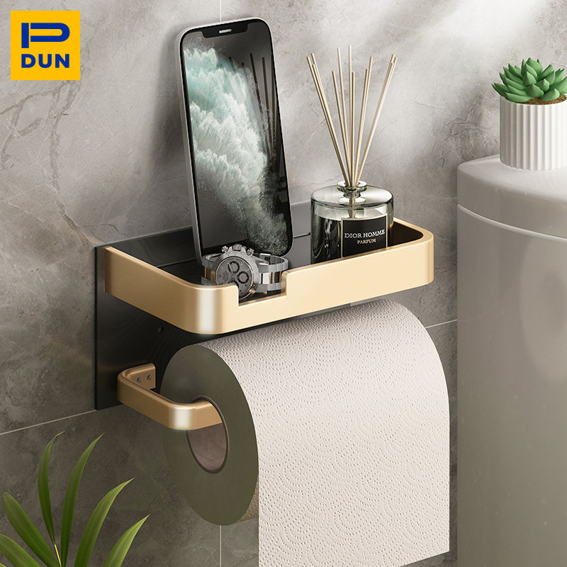 Light luxury dressing room roll toilet paper holder toilet paper towel holder punch-free mobile phone toilet paper holder toilet paper box toilet paper rack