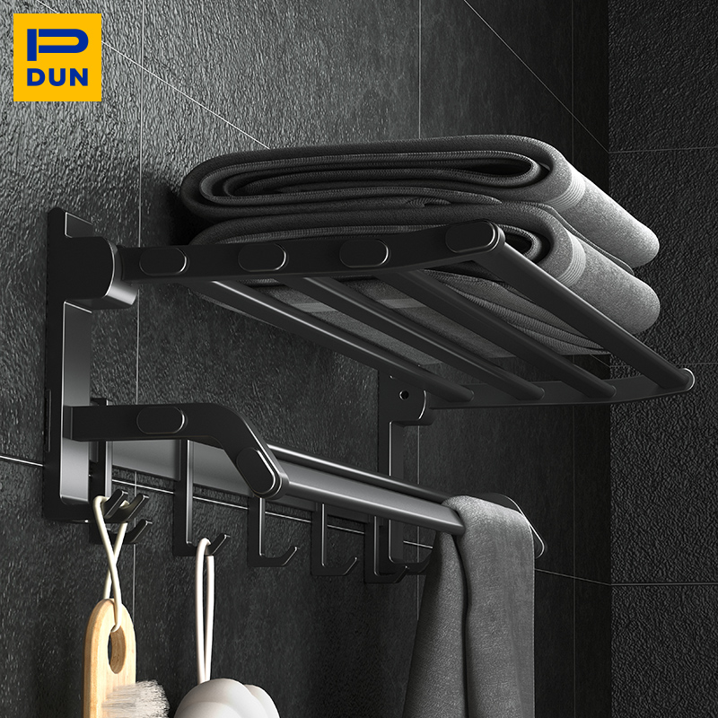 Bathroom Hair Towel Rack Free From Punching Makeup Room Light Lavish Style Space Aluminum Towel Rod Bathroom Rack Bath Towels