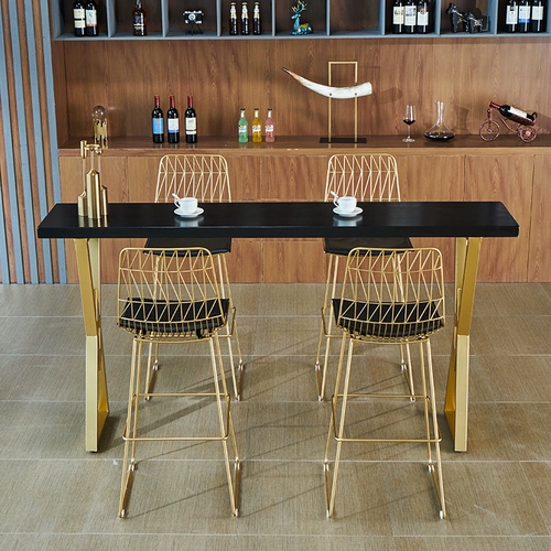 Nordic ins net net red iron art bar house house и стул дома высокий стол для чая, чай, купиц, длинные столы с длинным столом твердым древесином