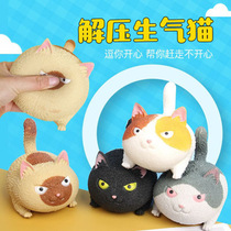 Hand pinch Decompression Angry Cat Vent Knead knead Knead Flour Small Animal Toy Swing Stall Net Red Decompression Cat Play Toy