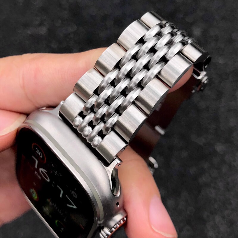 Kake Storm Three-Dimensional Rhombus Suitable for Apple Watch iWatch Strap S10 Steel Strap Screw Type Ultra Summer