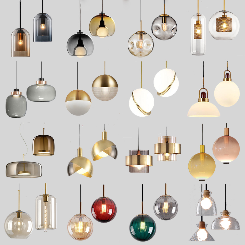 Nordic Restaurant Small Pendant Light Modern Minimalist Light Luxury Creative Coffee Shop Bedside Shop Bar Single-Head Glass Lighting Fixture
