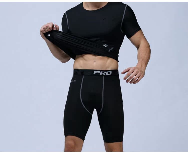 New nam PRO thể thao quần short bó sát nam thoáng khí wicking thể dục bóng rổ chạy xà cạp đào tạo bộ quần áo thể thao nam