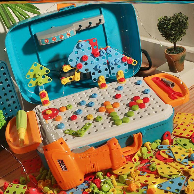 Children's baby hands-on screw finishing suit Assembled removable intelligence toy Puzzle Assembly Building Blocks Electric