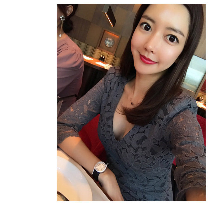 Váy Đầm Ren Nữ Ôm Body Cổ chữ V Tay Lỡ Màu Tím chi tiết 13