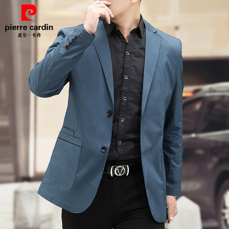 Pierre Cardin Casual Suit for Men, Spring and Autumn, Middle-Aged Men's Business Slim-Fit Single-Breasted Jacket, Korean Style, Lightweight